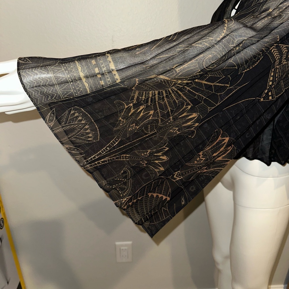 CAMILLA *Cobra King* black pleated double layer 2 pc Egyptian print dress top S - Picture 10 of 14